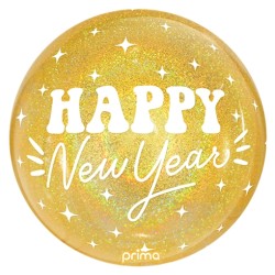 BALLON SPHERE 20" GLITTER HAPPY NEW YEAR