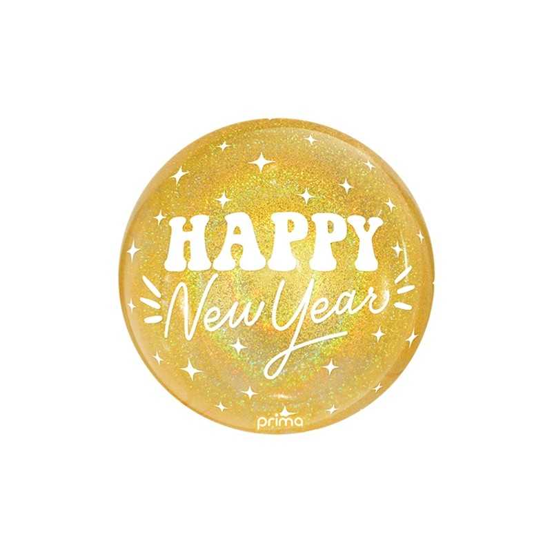 BALLON SPHERE 20" GLITTER HAPPY NEW YEAR 
