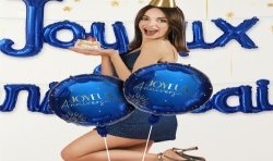 BALLONS METALLIQUE ROND JOYEUX ANNIVERSAIRE PARTY BLEU 35 CM