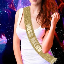 ECHARPE A PAILLETTES MISS RELOU COULEUR OR