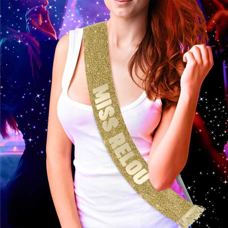 ECHARPE A PAILLETTES MISS RELOU COULEUR OR