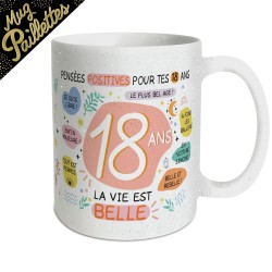 MUG ANNIVERSAIRE PAILLETTES 18 ANS