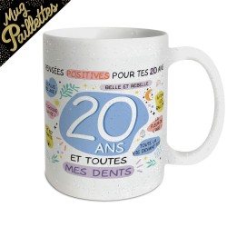 MUG ANNIVERSAIRE PAILLETTES 20 ANS