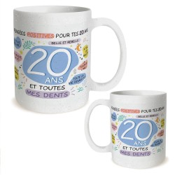 MUG ANNIVERSAIRE PAILLETTES 20 ANS