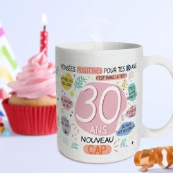 MUG ANNIVERSAIRE PAILLETTES 30 ANS