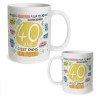MUG ANNIVERSAIRE PAILLETTES 40 ANS