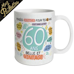 MUG ANNIVERSAIRE PAILLETTES 60 ANS