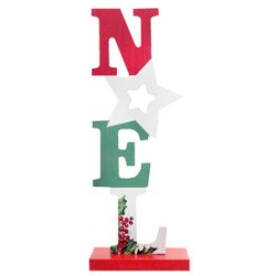 DECORATION HOUX LETTRES NOEL 7.5 X 4 X 21 CM