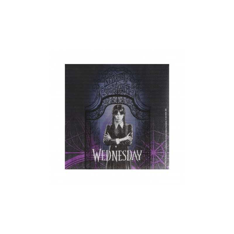 20 SERVIETTES WEDNESDAY © MERCREDI FAMILLE ADAMS 33 CM X 33 CM