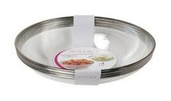 4 SALADIERS CRISTAL AVEC LISERE ARGENT 