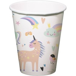 6 GOBELETS LICORNE PASTEL 250 ML 