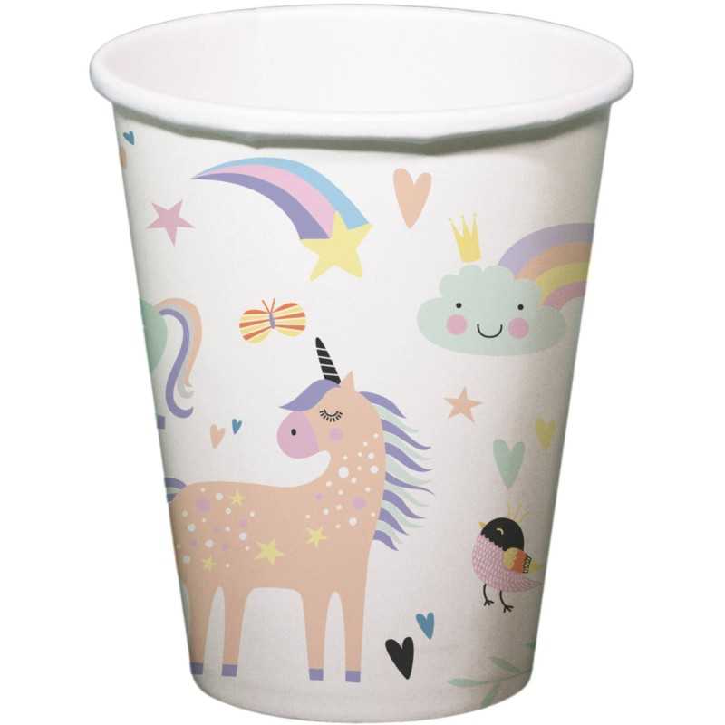 6 GOBELETS LICORNE PASTEL 250 ML 