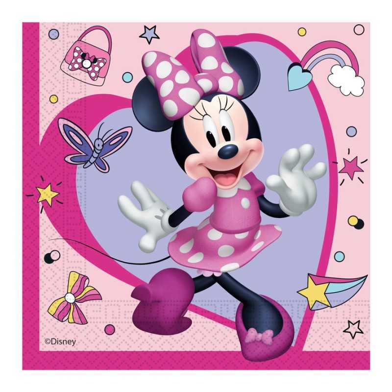 20 SERVIETTES MINNIE DISNEY ROSE JUNIOR 33 X 33 CM
