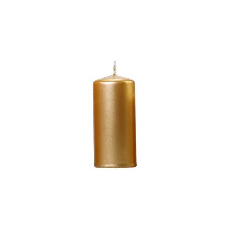 BOUGIE CYLINDRIQUE OR METAL 12 CM X 6 CM