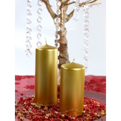 BOUGIE CYLINDRIQUE OR METAL 12 CM X 6 CM