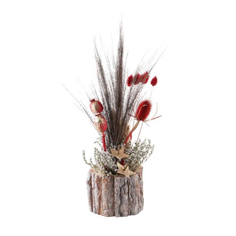 COMPOSITION FLORALE EN FLEUR SECHEE STRASBOURG DIA 13CM X 50CM HT