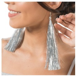 BOUCLES D'OREILLES SCINTILLANTES ARGENT 17CM