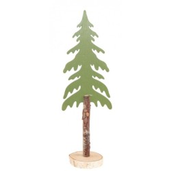 SAPIN VERT SUR RONDIN BOIS 11 X 7 X 29.5 CM