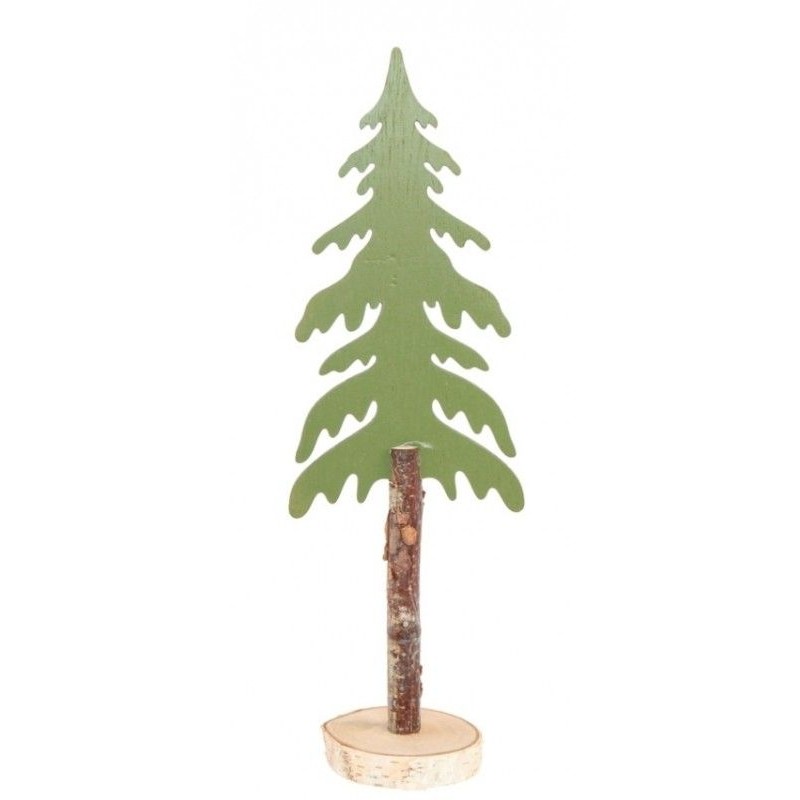SAPIN VERT SUR RONDIN BOIS 11 X 7 X 29.5 CM