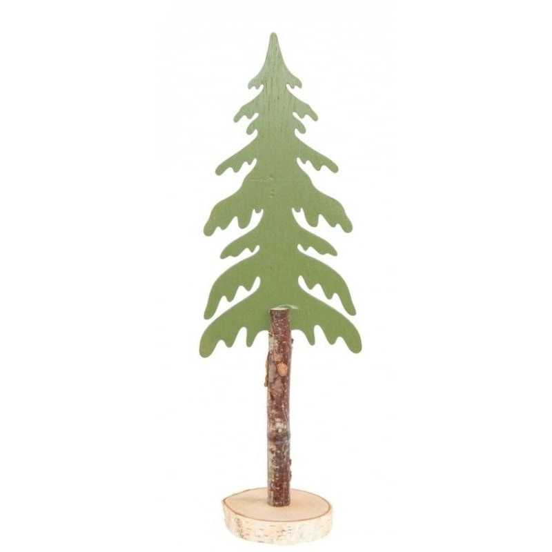 SAPIN VERT SUR RONDIN BOIS 11 X 7 X 29.5 CM 
