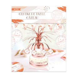 CENTRE DE TABLE JOYEUX ANNIVERSAIRE ROSE GOLD PARTY BLUSH