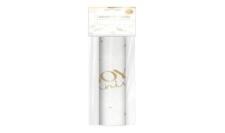 CHEMIN DE TABLE INTISSE BLANC JOYEUX ANNIVERSAIRE OR 4 METRES 