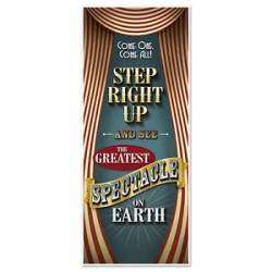 DECORATION DE PORTE CIRQUE VINTAGE 76 X 182 CM