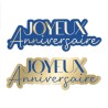 DUO DE CONFETTIS BLEU ET OR JOYEUX ANNIVERSAIRE 
