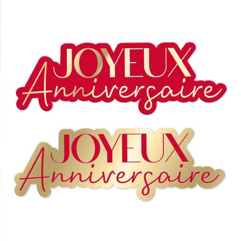 DUO DE CONFETTIS ROUGE ET OR JOYEUX ANNIVERSAIRE 