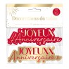 DUO DE CONFETTIS ROUGE ET OR JOYEUX ANNIVERSAIRE 