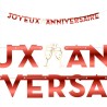 GUIRLANDE JOYEUX ANNIVERSAIRE LETTRES ROUGE 6 METRES 