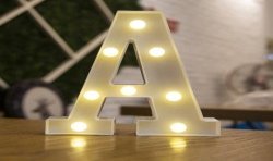 LETTRE A LED BLANCHE 25 CM 