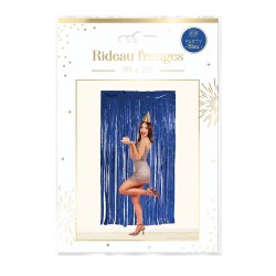 RIDEAU A FRANGE METALLIQUE BLEU ROI