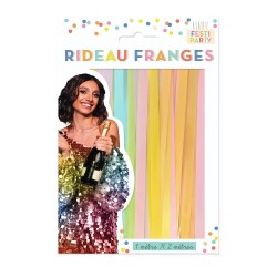 RIDEAU A FRANGE METALLIQUE PASTEL MULTICOLORE