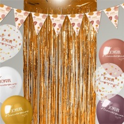 RIDEAU FRANGES LAME ORANGE CUIVRE OU TERRACOTTA 2M DE HAUT X 1M DE LARGE