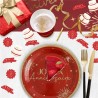 TRIO DE CONFETTIS ROUGE ET OR JOYEUX ANNIVERSAIRE 