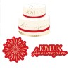 TRIO DE CONFETTIS ROUGE ET OR JOYEUX ANNIVERSAIRE 