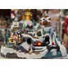AUTOMATE VILLAGE DE MONTAGNE AVEC TRAIN ANIME ET LUMINEUX ET GIFT SHOP