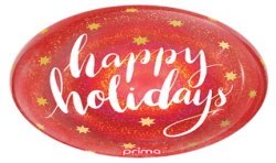 BALLON SPHERE HAPPY HOLIDAY ROUGE GLITTER PRIMA
