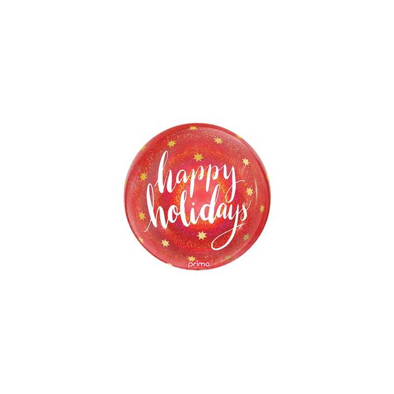 BALLON SPHERE HAPPY HOLIDAY ROUGE GLITTER PRIMA
