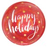 BALLON SPHERE HAPPY HOLIDAY ROUGE GLITTER PRIMA