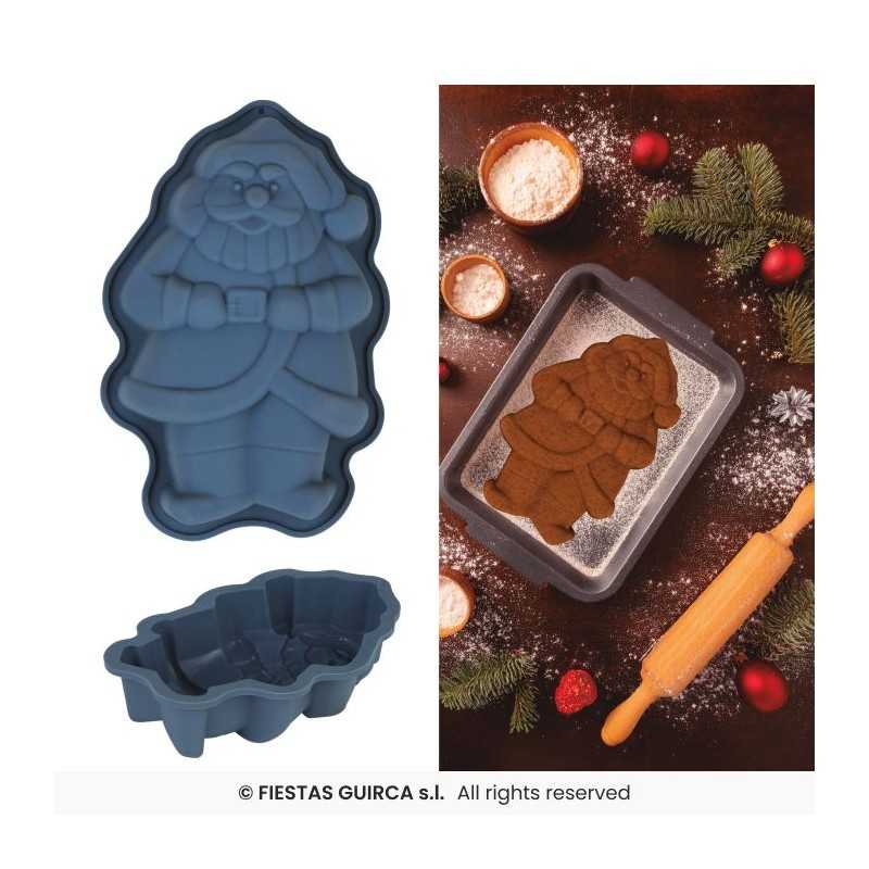 MOULE EN SILICONNE GATEAU PERE NOEL 17 X 12 CM