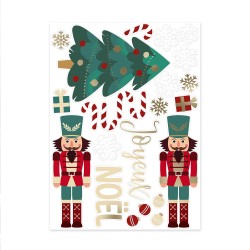 STICKER DE VITRE CASSE-NOISETTE DE NOEL