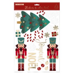 STICKER DE VITRE CASSE-NOISETTE DE NOEL