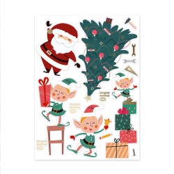 STICKER DE VITRE LUTINS FARCEURS DE NOEL