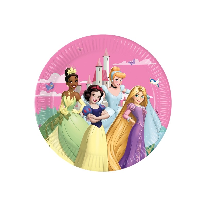 8 ASSIETTES CARTON PRINCESSES DISNEY 23 CM