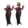 DECORATION HALLOWEEN CLOWN DOUBLE TETE SON LUMIERE ET ANIME 180 CM