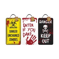 DECORATION PANNEAU DANGER 40.5 CM X 23 CM MODEL ASSORTIS 