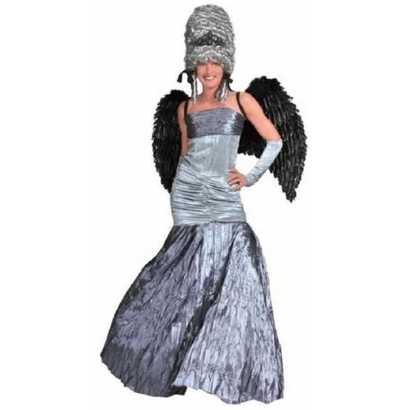 DEGUISEMENT ANGE HALLOWEEN ROBE GRISE TAILLE S