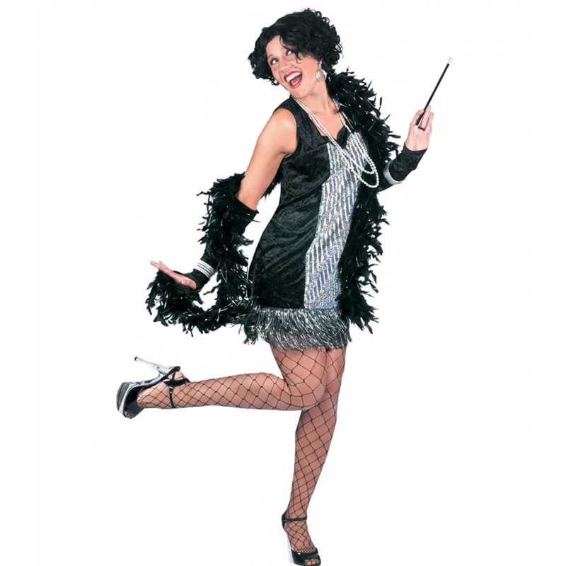 DEGUISEMENT ROBE CHARLESTONE NOIRE ET ARGENT TAILLE 44-46